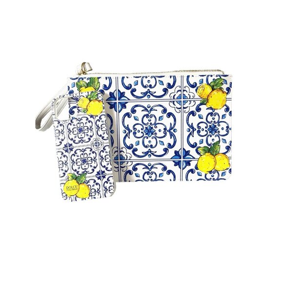 Dolce Italiano Sicily Limone Wristlet Phone Case Italian Summer Lemon Tile Mosai - Picture 3 of 14